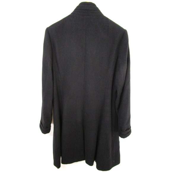 EUC! Katherine Kelly Black 100% Cashmere Button Up Long Coat Women Sz 14 - Picture 6 of 10